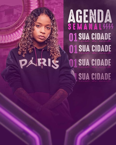 FLYER ARTISTA AGENDA DE SHOWS SEMANAL FEED