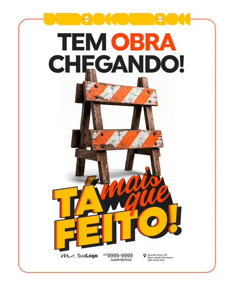 Tem obra chegando Prefeitura Municipal Social Media PSD Editável