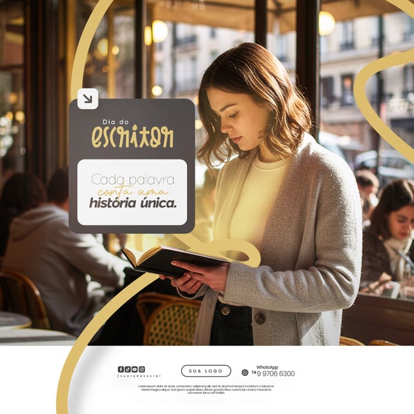25 DE JULHO - DIA DO ESCRITOR - FLYER SOCIAL MEDIA PSD EDITÁVEL
