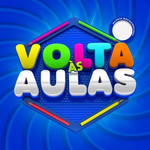 SELO 3D ESCOLA COLÉGIO VOLTA AS AULAS PNG