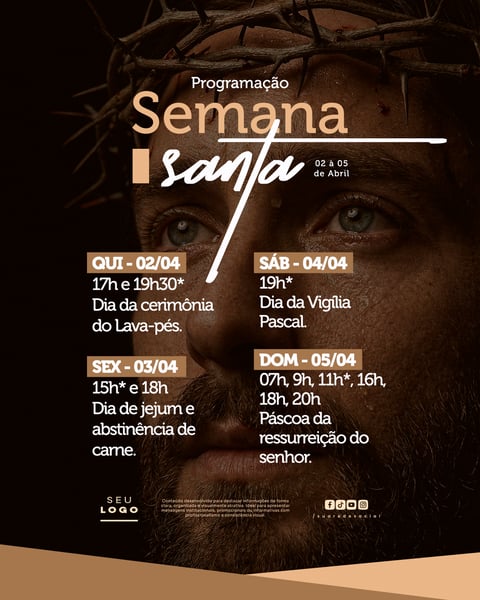 Programação Semana Santa SOCIAL MEDIA PSD EDITÁVEL 1