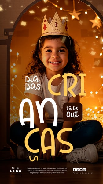 DIA DAS CRIANÇAS 12 DE OUTUBRO STORY SOCIAL MEDIA PSD EDITÁVEL 2