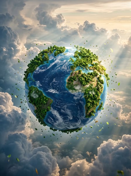 FOTO PLANETA TERRA VERDE SUSTENTABILIDADE MEIO AMBIENTE NUVENS
