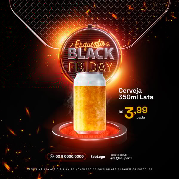 JMB OFERTA ESQUENTA BLACK FRIDAY SOCIAL MEDIA SELO 3D TEMPLATE PSD