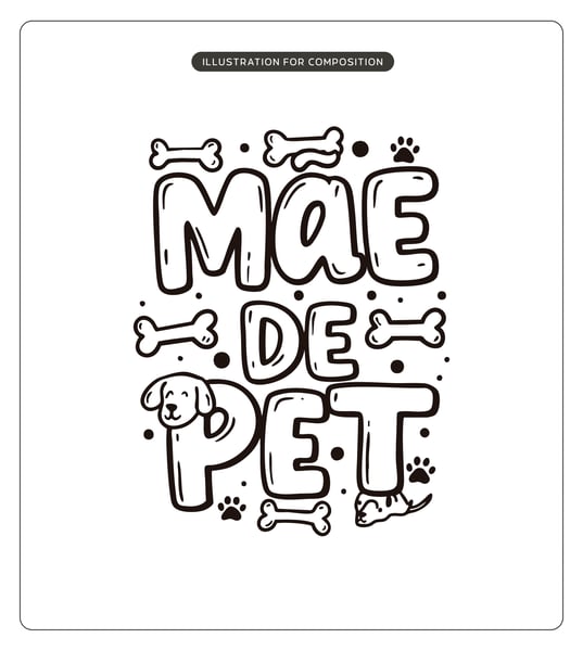 LETTERING MÃE DE PET VECTOR