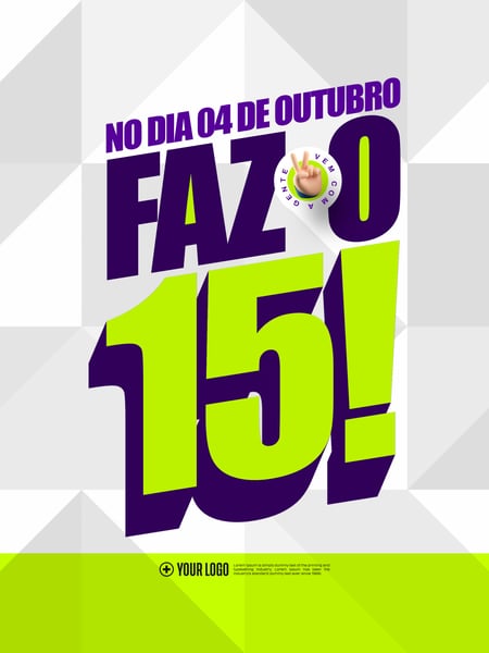 VEM COM A GENTE FAZ O 15 NO DIA 04 DE OUTUBRO PACK POLÍTICO SOCIAL MEDIA PSD