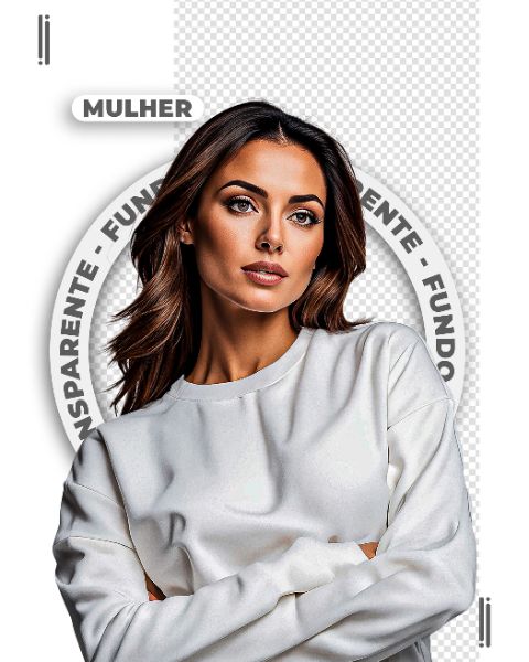 MULHER COM MOLETON BRANCO | IMAGEM SEM FUNDO | PSD EDITÁVEL