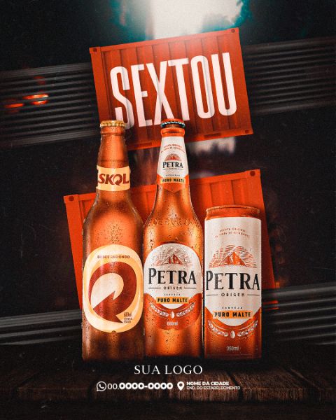 FLYER SOCIAL MEDIA CERVEJARIA BAR, BEBIDAS, LANCHONETE, DELIVERY, CHURRASCARIA