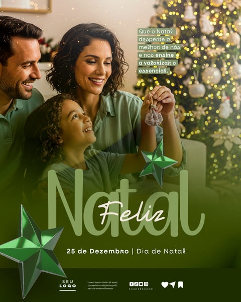 FELIZ NATAL 25 DE DEZEMBRO SOCIAL MEDIA PSD EDITÁVEL 1