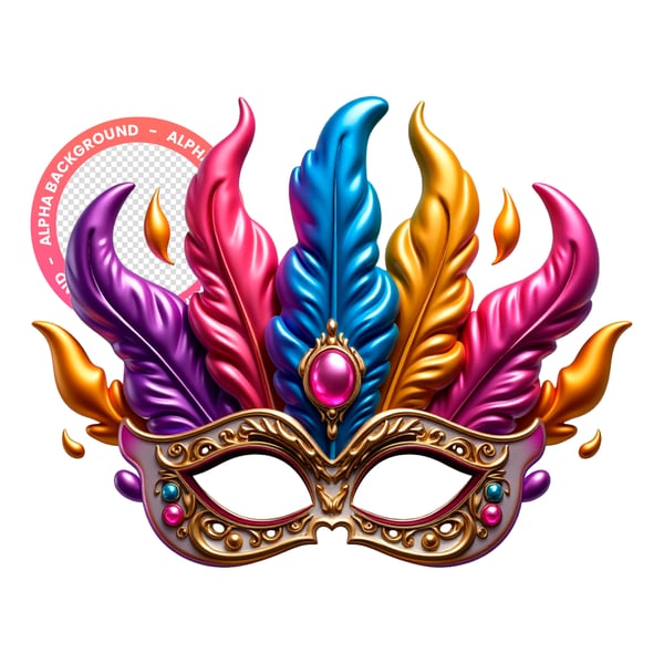 MASCARAS DE CARNAVAL COLORIDA ELEMENTO 3D IMAGEM EM PNG IMAGEM SEM FUNDO