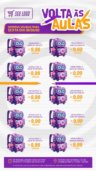 FOLHETO VOLTA AS AULAS: MATRÍCULAS ABERTAS 10 PRODUTOS