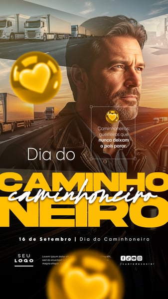 DIA DO CAMINHONEIRO 16 DE SETEMBRO SOCIAL MEDIA PSD EDITÁVEL STORY 7