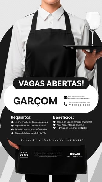 RECRUTAMENTO EMPREGO TEMOS VAGAS ABERTAS CONTRATAÇÃO STORY SOCIAL MEDIA PSD EDITÁVEL 8