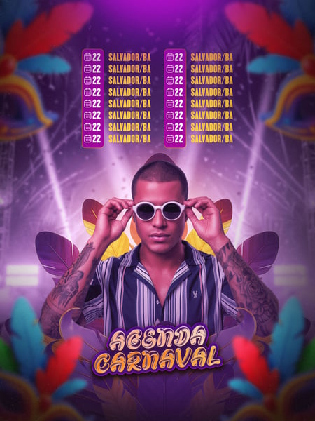 FLYER AGENDA CARNAVAL FEED PSD EDITÁVEL