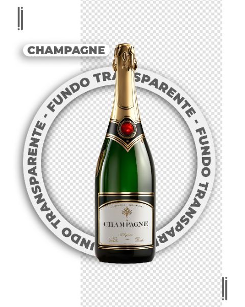 GARRAFA DE CHAMPAGNE | FELIZ ANO NOVO | IMAGEM SEM FUNDO | PNG | PSD EDITÁVEL
