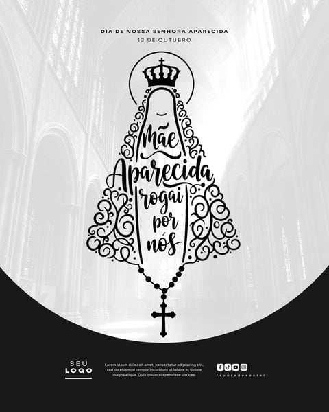 DIA DE NOSSA SENHORA APARECIDA 12 DE OUTUBRO SOCIAL MEDIA PSD EDITÁVEL 7