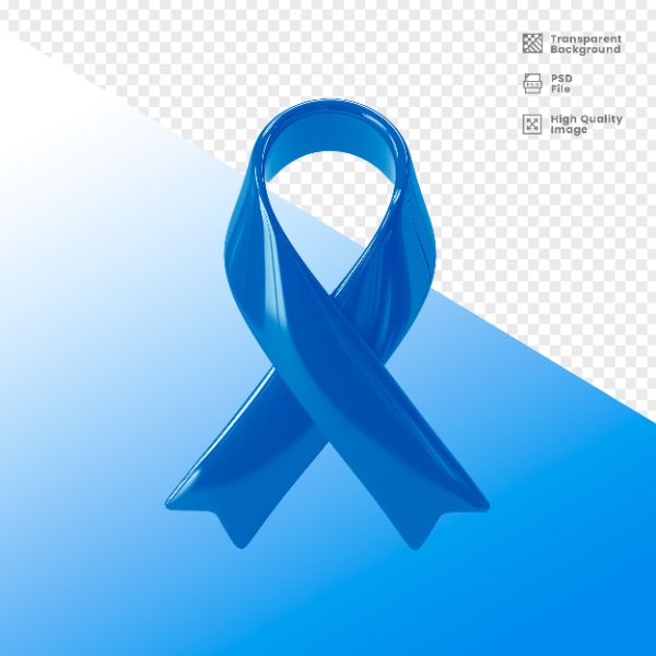 ELEMENTO 3D PARA COMPOSIÇÃO FITA AZUL LUTA CONTRA O CÂNCER