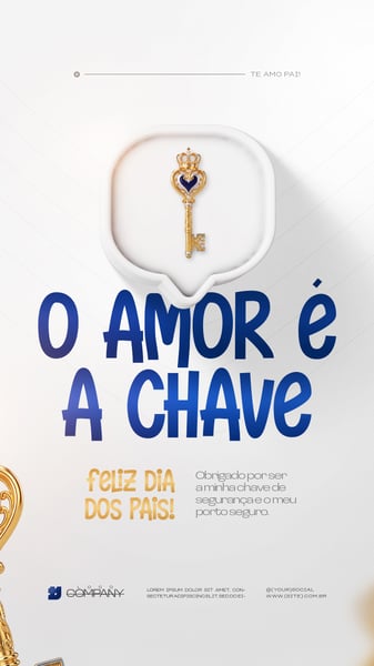Feliz Dia dos Pais Mês de Agosto Amor de Pai Flyer Social Media PSD Editável 4 story