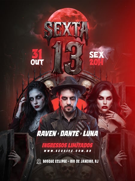 FLYER SEXTA 13 FEED PSD EDITÁVEL