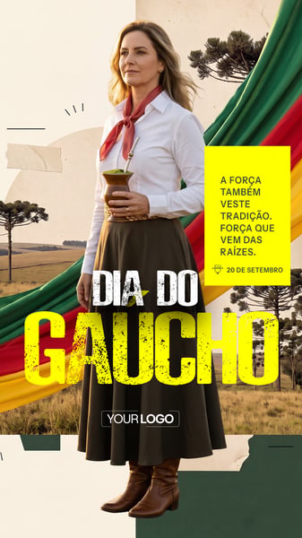 STORY DIA DO GAÚCHO REVOLUÇÃO FARROUPILHA 20 DE SETEMBRO SOCIAL MEDIA PSD EDITÁVEL 13