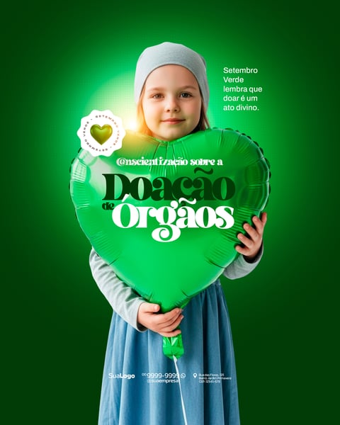 CAMPANHA SOBRE A DOAÇÃO DE ÓRGÃO SETEMBRO VERDE SOCIAL MEDIA PSD EDITÁVEL 7