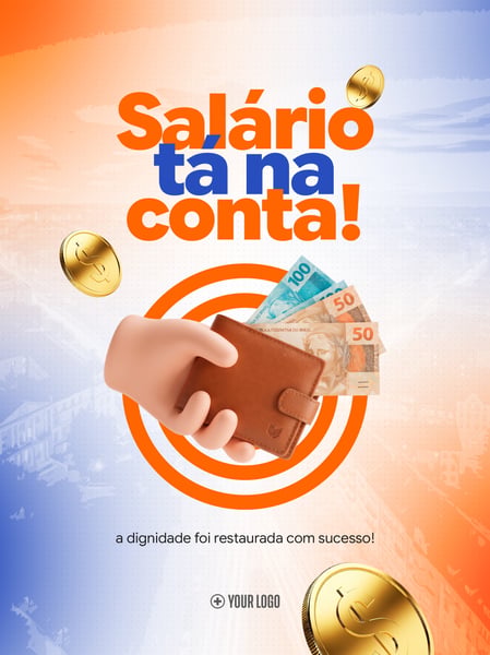 ANÚNCIO DE SALÁRIO NA CONTA SOCIAL MEDIA FLYER PSD EDITÁVEL