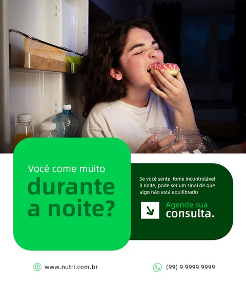 PTD NUTRICIONISTA ALIMENTAÇÃO NOTURNA NUTRIÇÃO SOCIAL MEDIA PSD EDITÁVEL