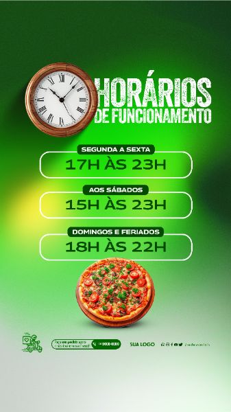 STORY - PIZZARIA - HORÁRIO DE FUNCIONAMENTO