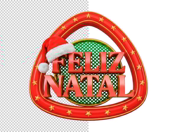 SELO 3D FELIZ NATAL EM PNG