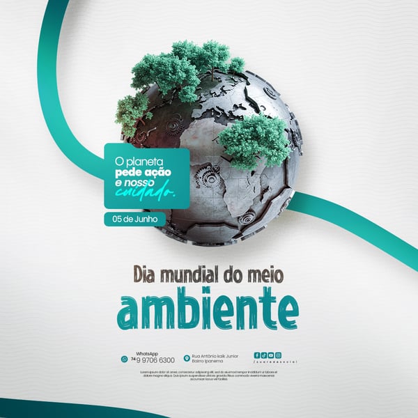 05 DE JUNHO - DIA MUNDIAL DO MEIO AMBIENTE SOCIAL MEDIA PSD EDITÁVEL