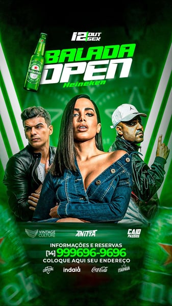 FLYER STORY - BALADA OPEN - ANITTA, CAIO, VINTAGE CULTURE