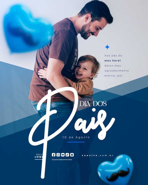DIA DOS PAIS AGOSTO SOCIAL MEDIA POST EDITÁVEL FEED 45