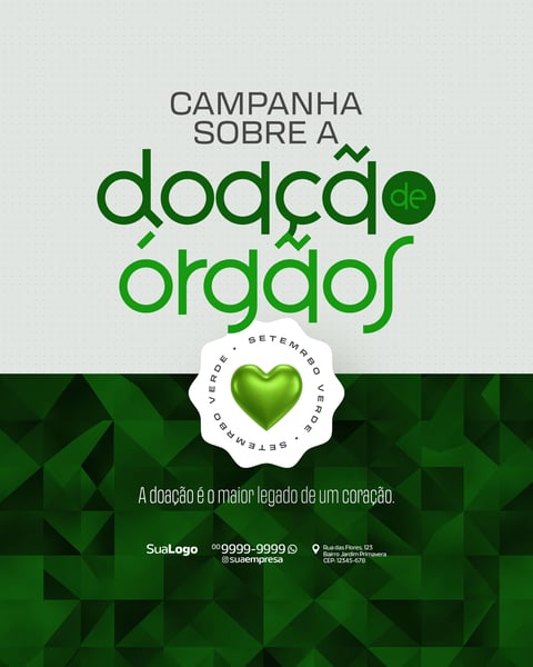 CAMPANHA SOBRE A DOAÇÃO DE ÓRGÃO SOCIAL MEDIA PSD EDITÁVEL 6