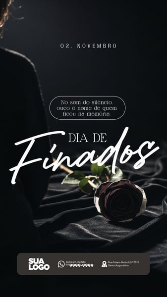 DIA DE FINADOS 02 DE NOVEMBRO SOCIAL MEDIA STORY PSD EDITÁVEL