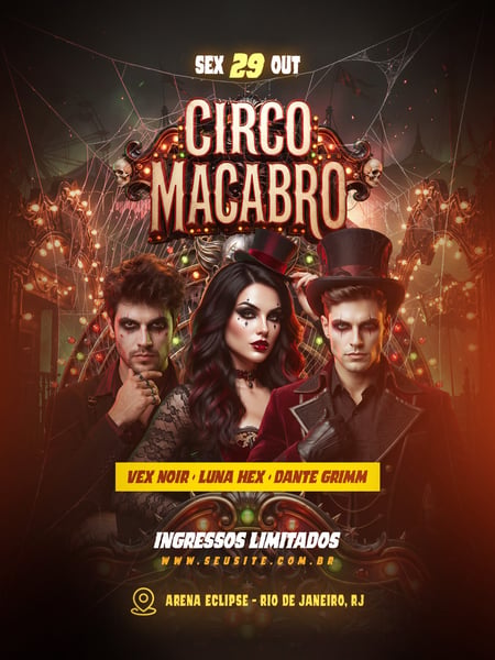 FLYER CIRCO MACABRO FEED PSD EDITÁVEL
