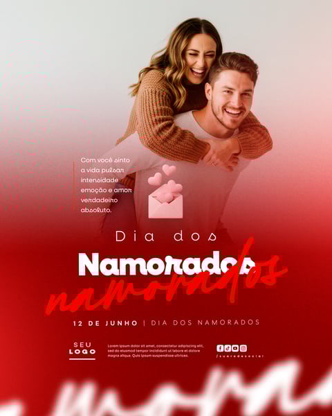 DIA DOS NAMORADOS 12 DE JUNHO SOCIAL MEDIA FEED EDITÁVEL