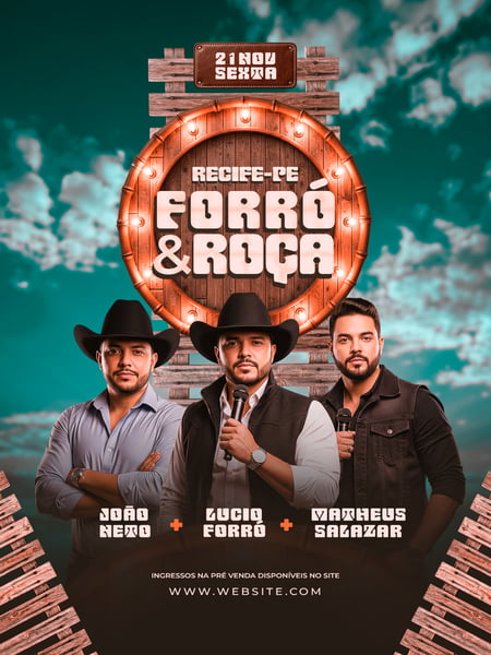 FLYER FORRÓ E ROÇA FEED PSD TEMPLATE
