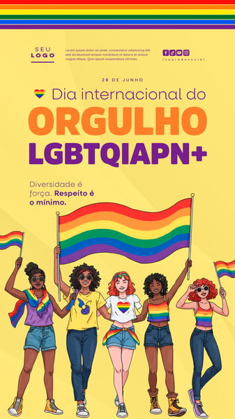 DIA INTERNACIONAL DO ORGULHO LGBT 28 DE JUNHO SOCIAL MEDIA STORY