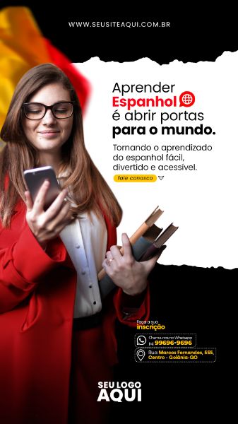 STORY - AULAS DE ESPANHOL | IDIOMAS | ESCOLA | SOCIAL MEDIA | PSD EDITÁVEL