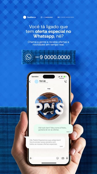 CAMPANHA SEMANA DOS PAIS SELO 3D STORIES SOCIAL MEDIA PSD EDITÁVEL