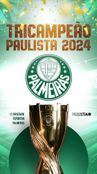 STORY - PALMEIRAS TRICAMPEÃO PAULISTA 2024