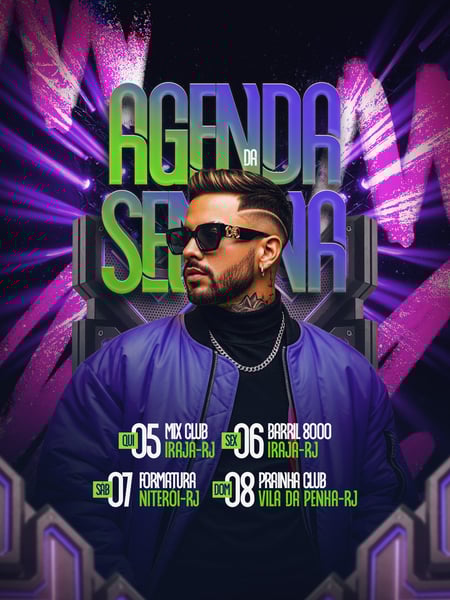 FLYER AGENDA DA SEMANA FEED PSD EDITÁVEL