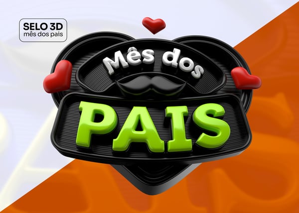 mês dos pais selo 3d