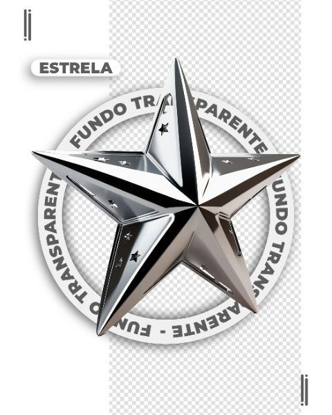 ESTRELA PRATEADA | FELIZ ANO NOVO | IMAGEM SEM FUNDO | PNG | PSD EDITÁVEL