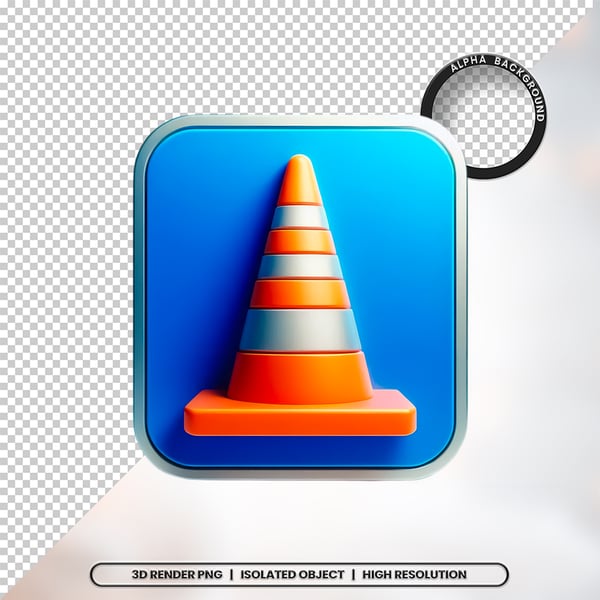 3D RENDER CONE CONSTRUÇÃO ELEMENTO ÍCONE PSD PNG 2
