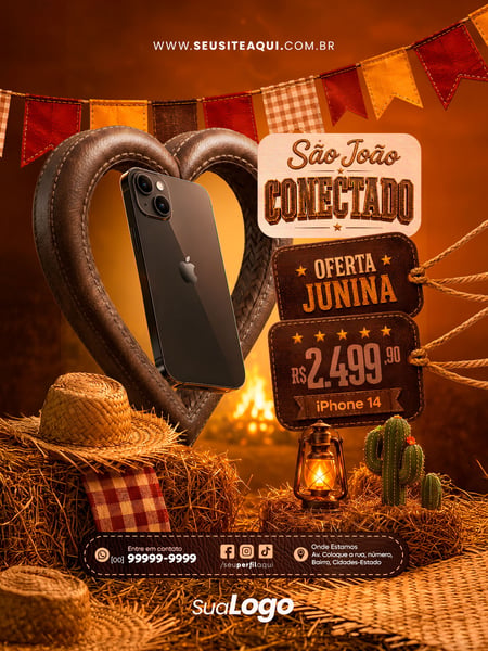 POST FEED FESTA JUNINA SÃO JOÃO SOCIAL MEDIA TEMPLATE PSD EDITÁVEL 18