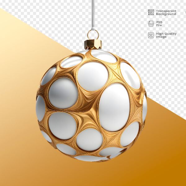 ELEMENTO 3D BOLA DOURADA DECORAÇÃO NATAL ANO NOVO
