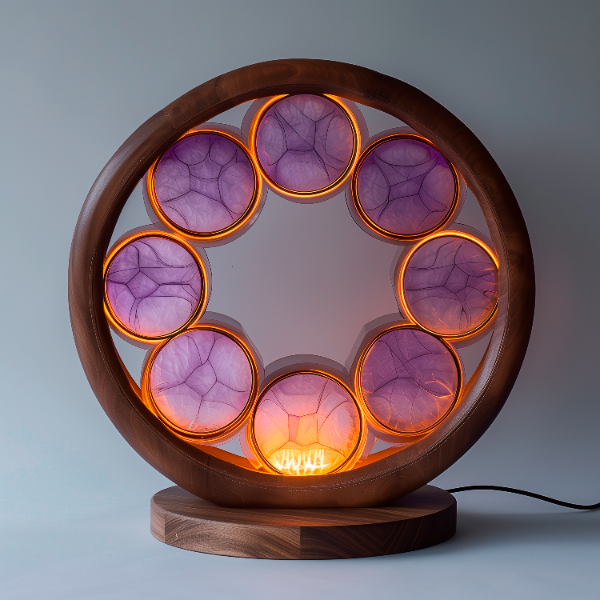 ELEMENTO DE MADEIRA COM LUZES EM 3D | IMAGEM