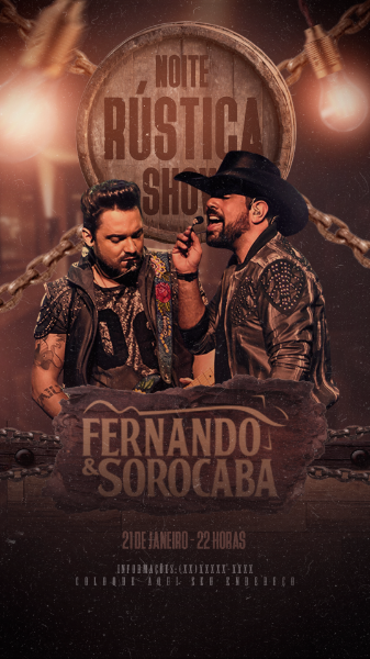 FLYER DE SHOWS E EVENTOS - NOITE RÚSTICA FORMATO STORY