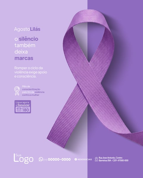SOCIAL MEDIA CAMPANHA AGOSTO LILÁS PSD EDITÁVEL 1